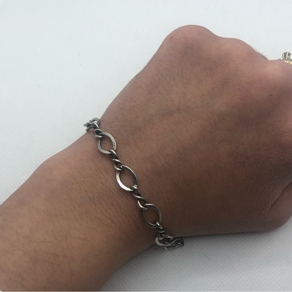 VTG Sterling Silver Oval Infinity Link Las Vegas Charm Bracelet 7.5” - Picture 3 of 5